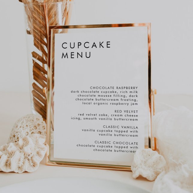 Minimalist Wedding Dessert Bar Cupcake Menu Sign (Creator Uploaded)