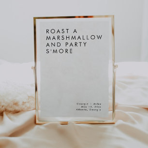 Minimalist Wedding Dessert Bar S'mores Sign