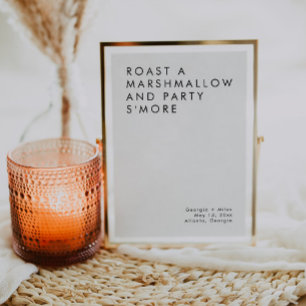Minimalist Wedding Dessert Bar S'mores Sign Invitation