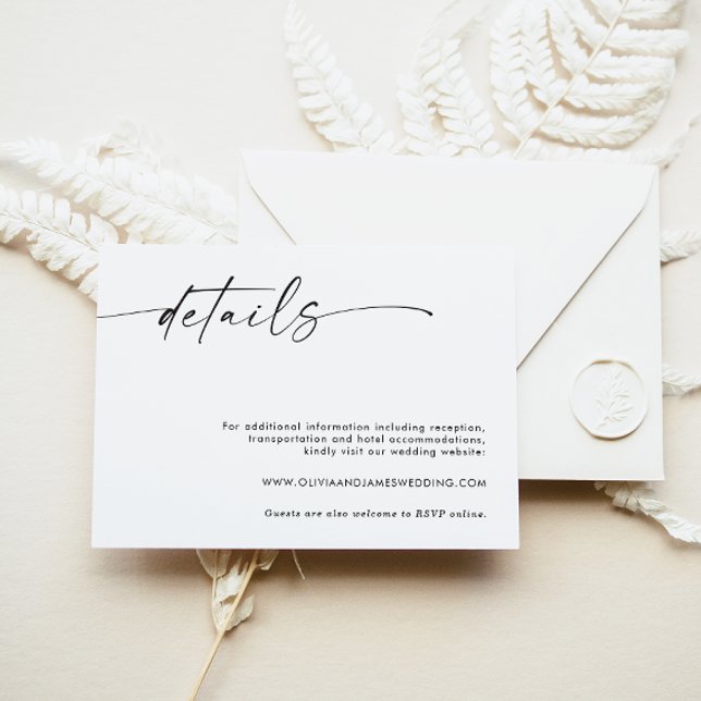 Minimalist Wedding Details Card, Enclosure Cards (Creator Uploaded)