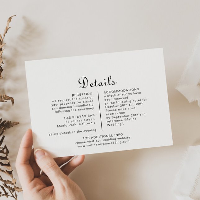 Minimalist Wedding Details   Enclosure Card (Creator Uploaded)