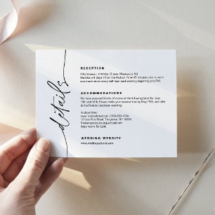 Minimalist Wedding Details Enclosure Card