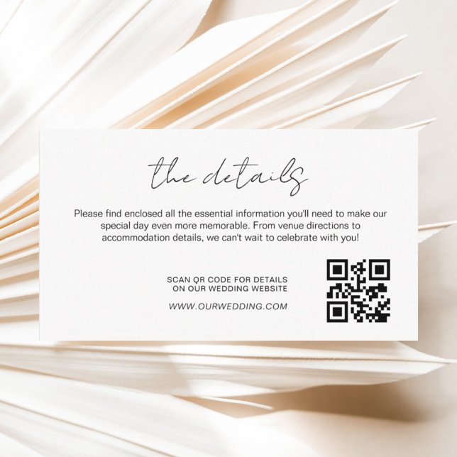 Minimalist Wedding Details QR Code Enclosure Card (Creator Uploaded)