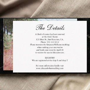 Minimalist Wedding Details with Photo Enclosure Card