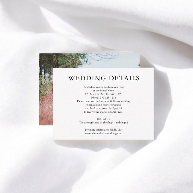 Minimalist Wedding Details with Photo Enclosure Card (Creator Uploaded)