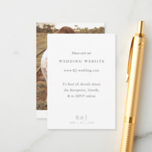 Minimalist Wedding Details with Photo Small Enclos Enclosure Card