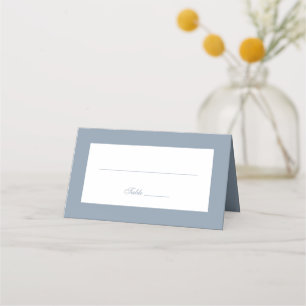 Minimalist Wedding Dusty Blue Place Card