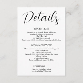 Minimalist Wedding Enclosure Card