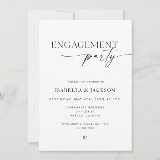 Minimalist Wedding Engagement Party Invitation