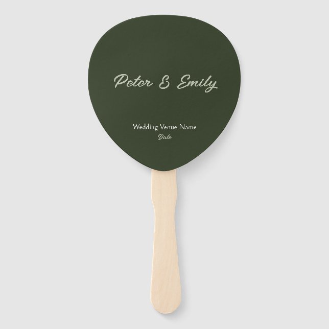 Minimalist Wedding Fan Keepsake (Front)