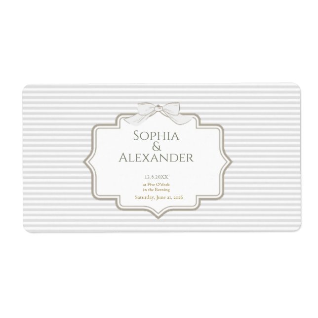 Minimalist Wedding Favor Labels (Front)
