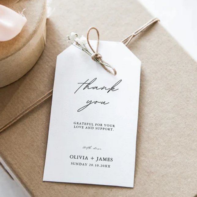 Minimalist Wedding Favour Tag Template, (Minimalist Wedding Favor Tag Template,)