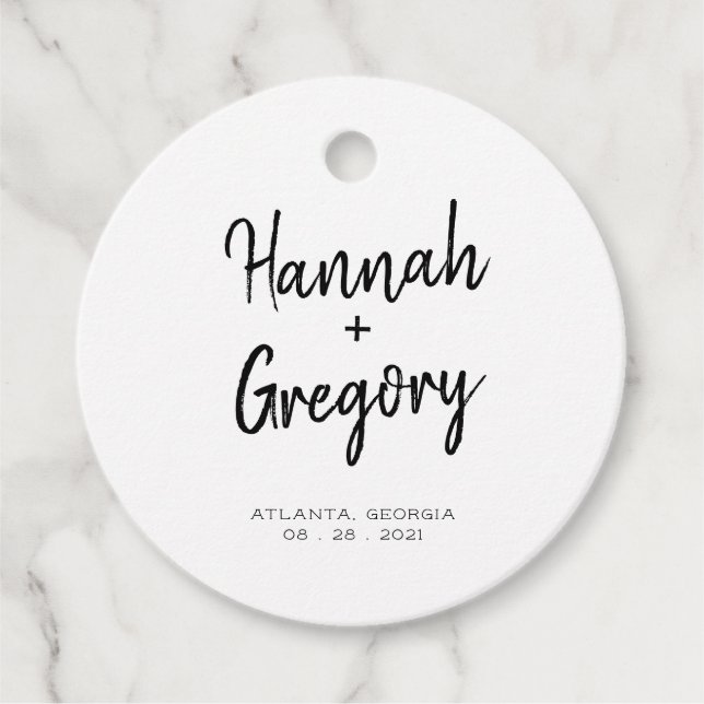 Minimalist Wedding Favour Tag, WEDDING TAG (Front)