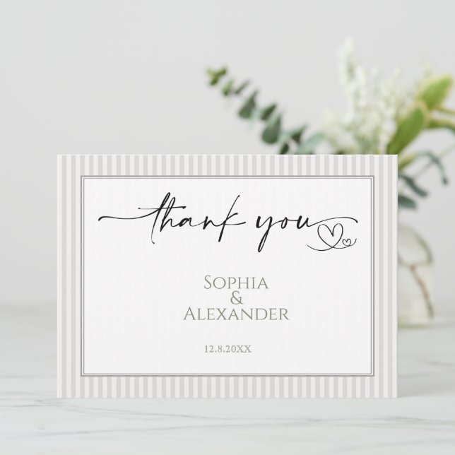 Minimalist Wedding Favour  Thank You Card (Standing Front)