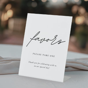Minimalist Wedding Favours Pedestal Sign