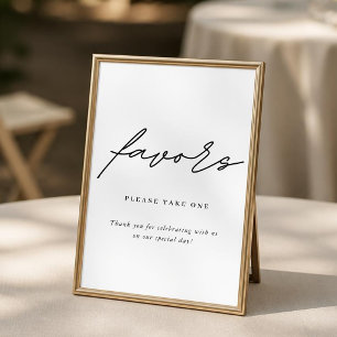 Minimalist Wedding Favours Sign Poster