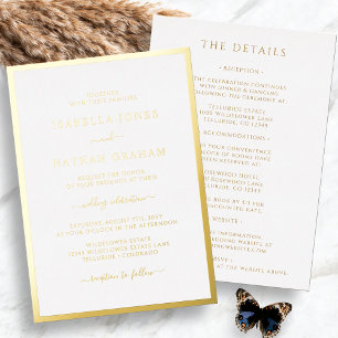 Minimalist Wedding Foil All In One Invitation