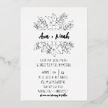 Minimalist Wedding Foil Invitation