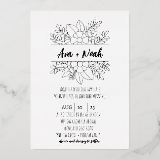 Minimalist Wedding Foil Invitation