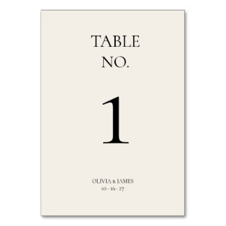Minimalist Wedding Front & Back Table Numbers
