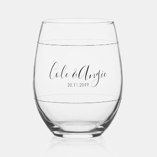 Minimalist Wedding Glasses with Lines