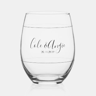 Minimalist Wedding Glasses with Lines