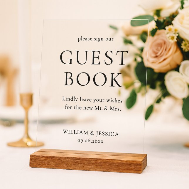 Minimalist Wedding Guest Book Acrylic Sign (Creator Uploaded)