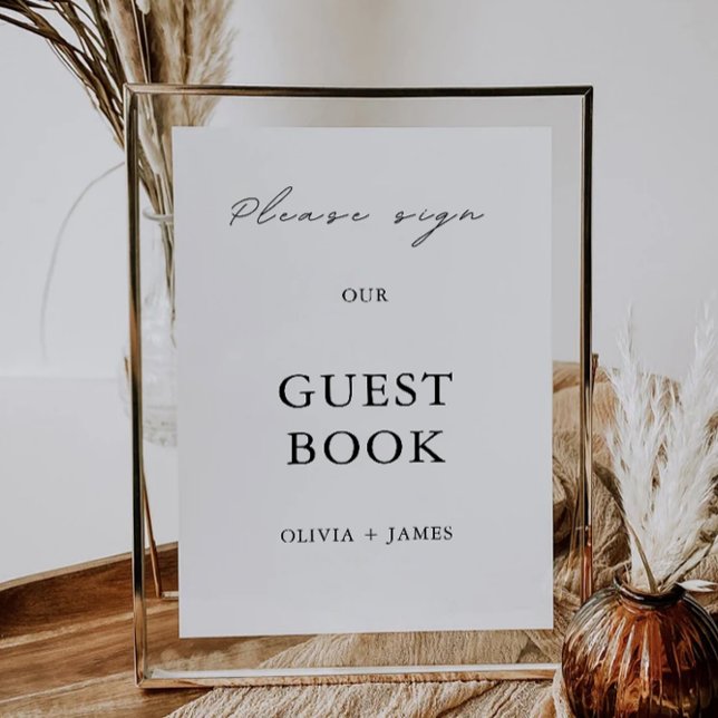 Minimalist Wedding Guest Book Sign Template (Minimalist Wedding Guest Book Sign Template)