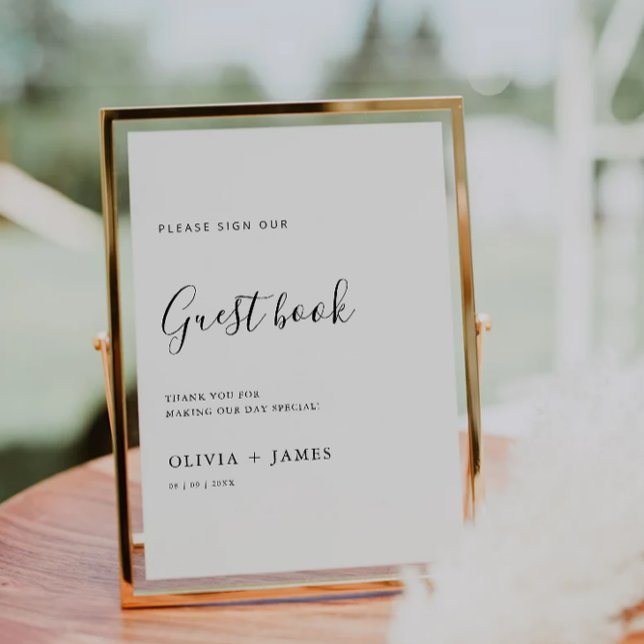 Minimalist Wedding Guest Book Sign Template (Minimalist Wedding Guest Book Sign Template)