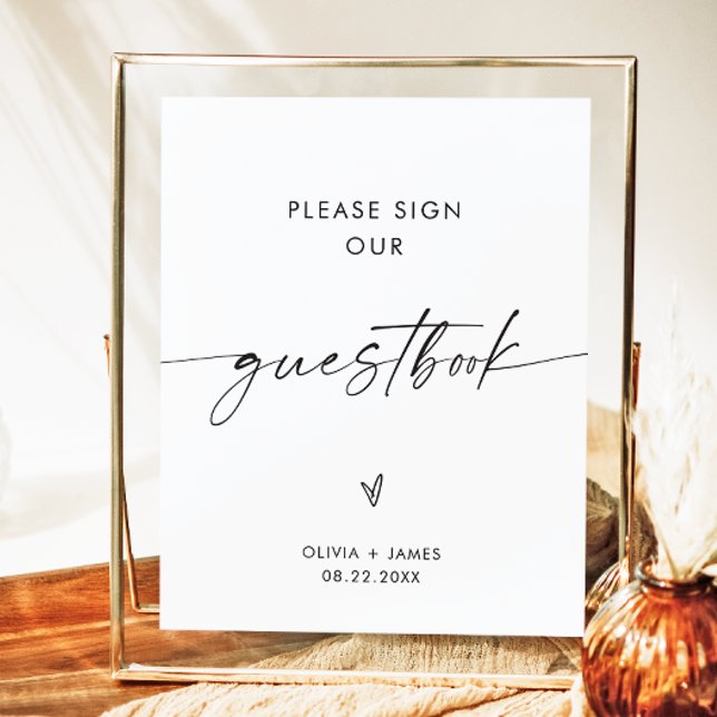 Minimalist Wedding Guestbook Sign, Guest Book Sign (Creator Uploaded)
