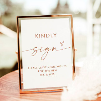 Minimalist Wedding Guestbook Sign, Modern Wedding Invitation