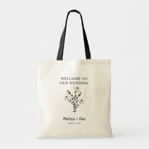 Minimalist Wedding Guests Welcome Twigs Branches Tote Bag