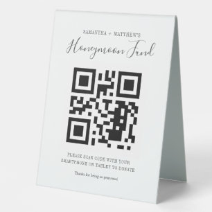 Minimalist Wedding Honeymoon Fund QR Code Donation