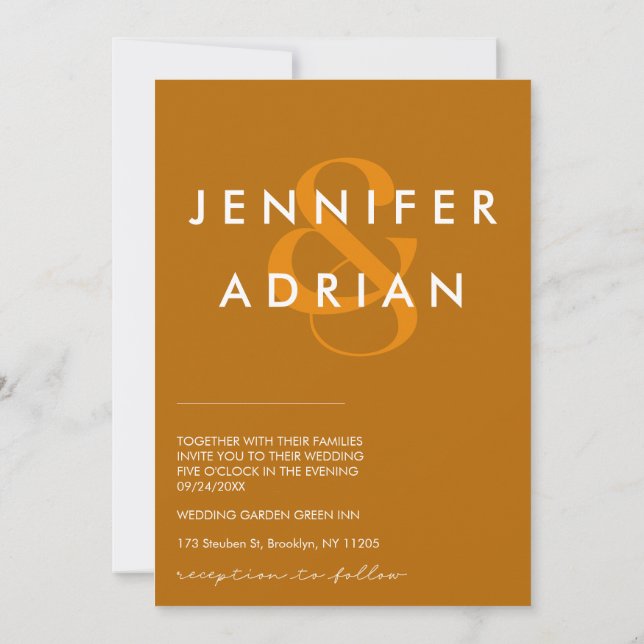 Minimalist Wedding Invitation (Back)