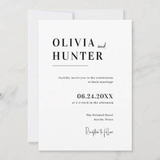 Minimalist Wedding  Invitation
