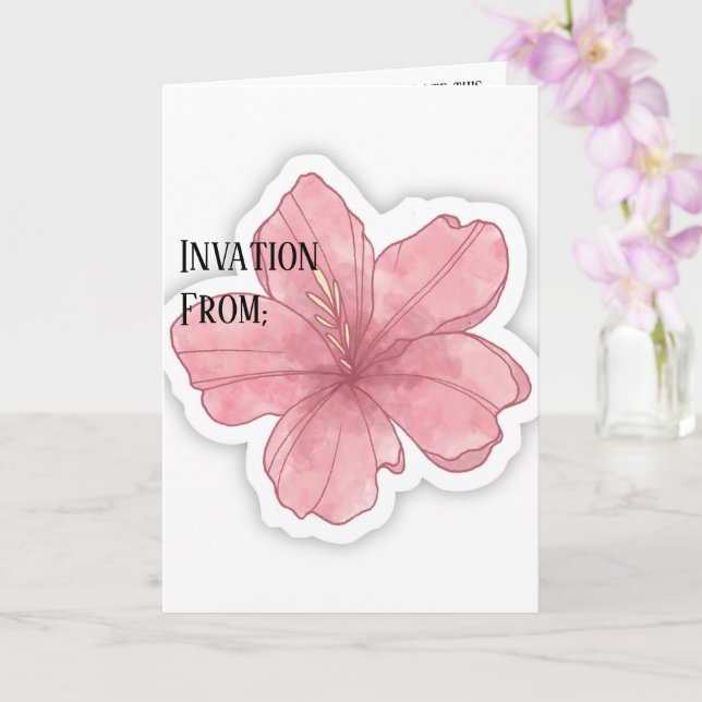 Minimalist Wedding Invitation Card (Orchid)