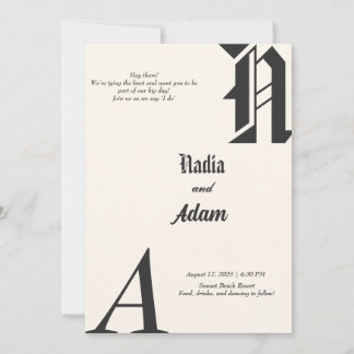 Minimalist Wedding Invitation Card