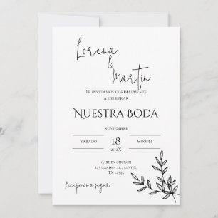 Minimalist Wedding Invitation in Spanish