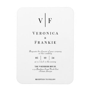 Minimalist Wedding Invitation Magnet