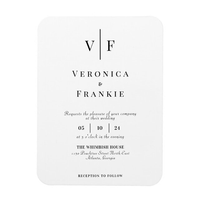 Minimalist Wedding Invitation Magnet (Vertical)