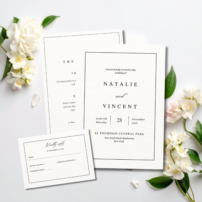 Minimalist Wedding Invitation Neutral Elegant Chic (Creator Uploaded)
