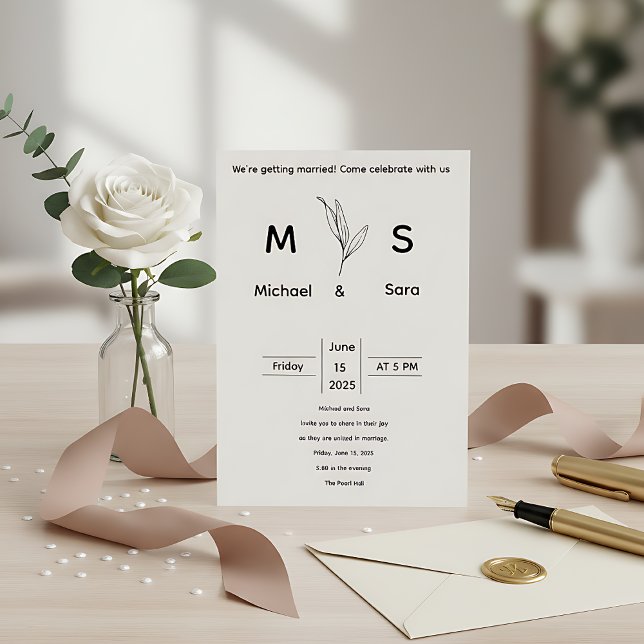 Minimalist Wedding Invitation Template (Creator Uploaded)