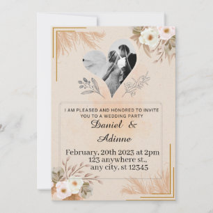 Minimalist Wedding Invitation Template Set