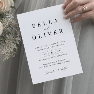 Minimalist Wedding Invitation Template with Photo