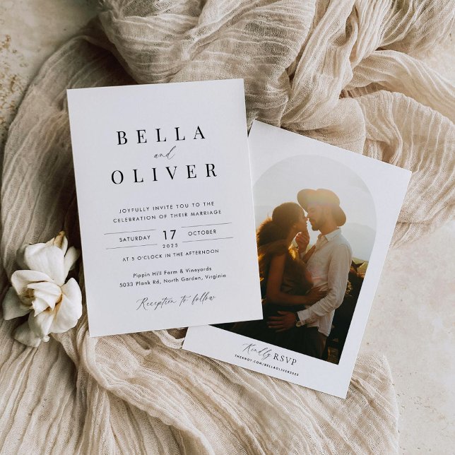 Minimalist Wedding Invitation Template with Photo (Creator Uploaded)