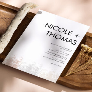 Minimalist Wedding Invitation with Watercolor Wash