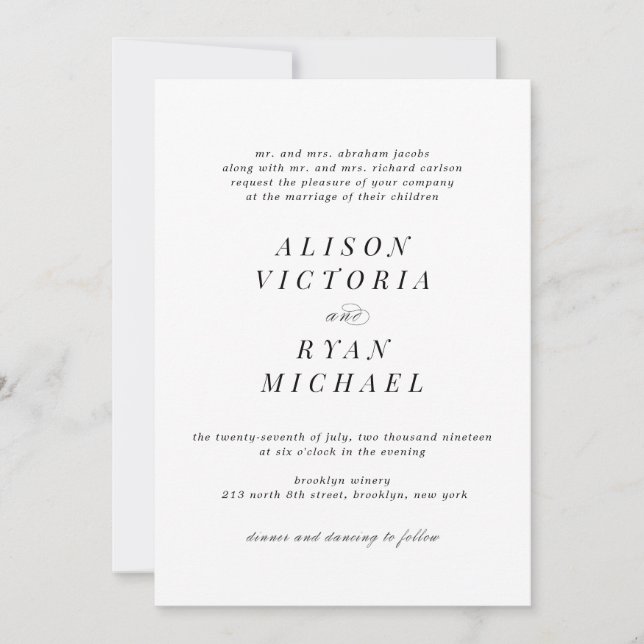 Minimalist Wedding Invitations (Front)