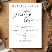 Minimalist Wedding Invite, Nothing Fancy Just Love