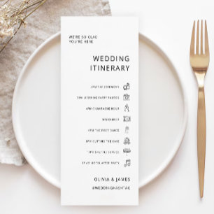 Minimalist Wedding Itinerary Template, Reception