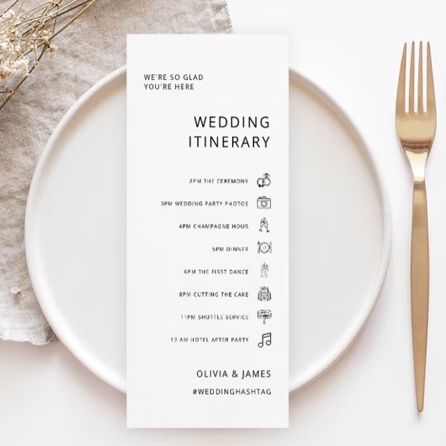 Minimalist Wedding Itinerary Template, Reception  (Minimalist Wedding Itinerary Template, Reception)